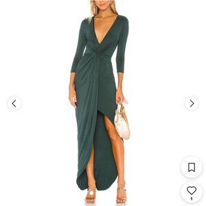 Share Lovers & Friends Emerald Green Knot Front Maxi Dress - Size S-